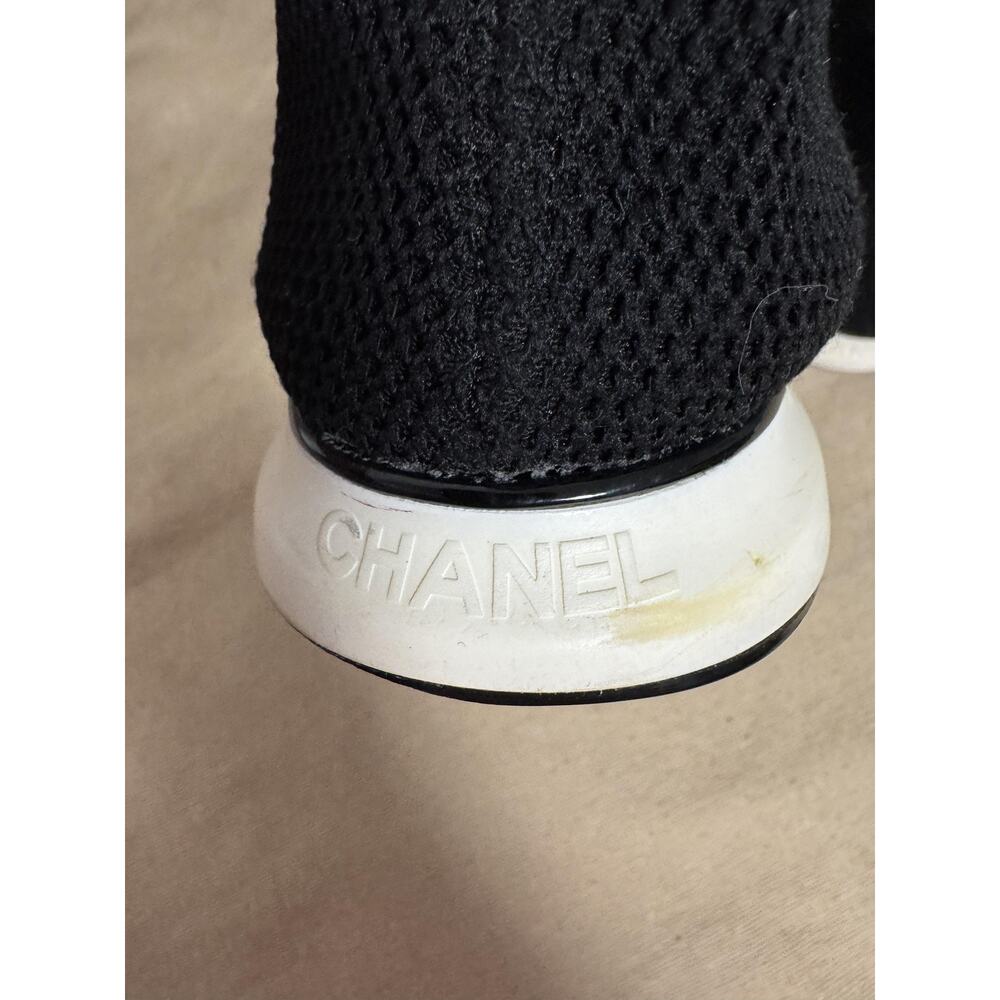 Chanel Shoes Womens Black Camellia Sock Slip On Made in Italy Sneakers Size 9 - Picture 8 of 15